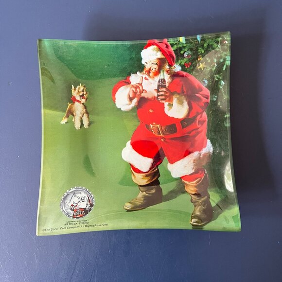Vintage Coca Cola Santa Plate - Picture 1 of 1